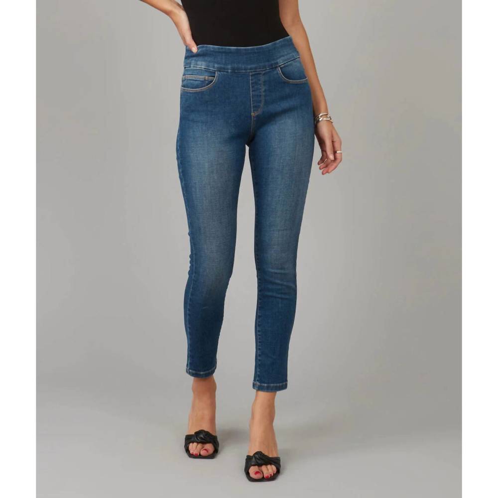 NEW LOLA JEANS anna high rise skinny pull on jeans in rugged classic blue